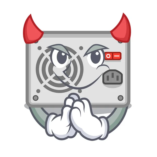 Diabo mascote fonte de alimentação varas para pc —  Vetores de Stock