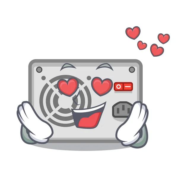 En amour mascotte alimentation bâtons à PC — Image vectorielle