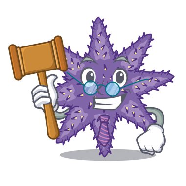 Mor denizyıldızı karikatür kum yukarıda yargıç