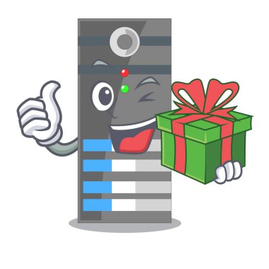 Sunucu verileriyle karikatür şeklinde Hediyelik