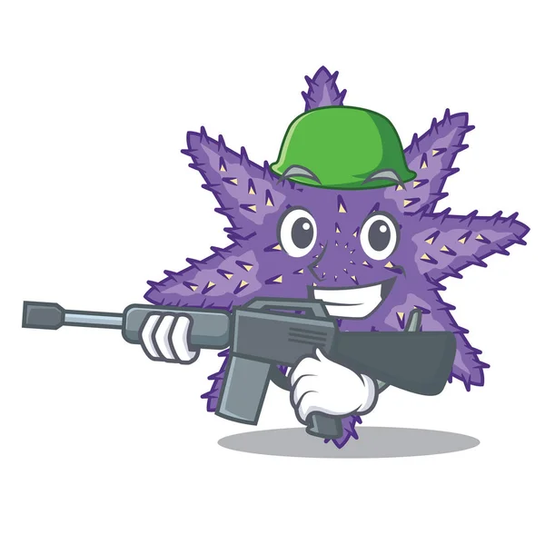 Army purple starfish isolated with the mascot — Stock Vector