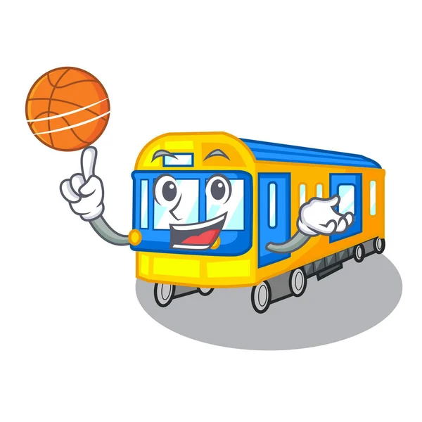 Con el tren del metro de baloncesto en la forma de los personajes — Archivo Imágenes Vectoriales