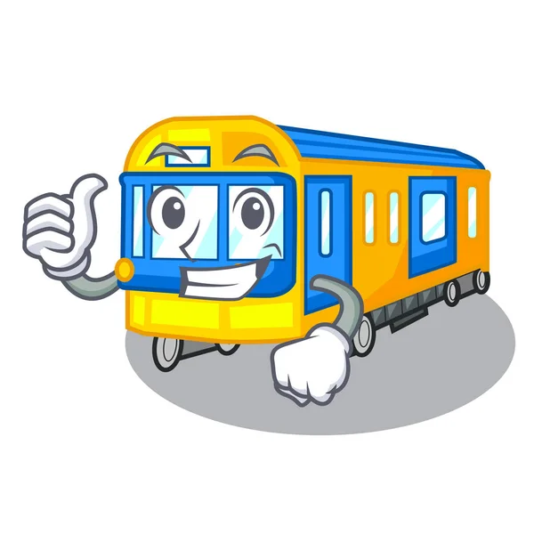 Tummen upp tunnelbana tåg leksaker i formen mascot — Stock vektor
