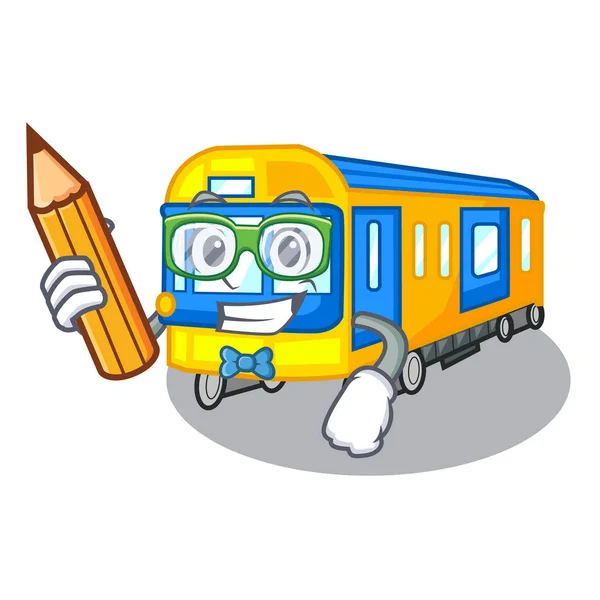 Pociąg metra student zabawki w kształt maskotka — Wektor stockowy