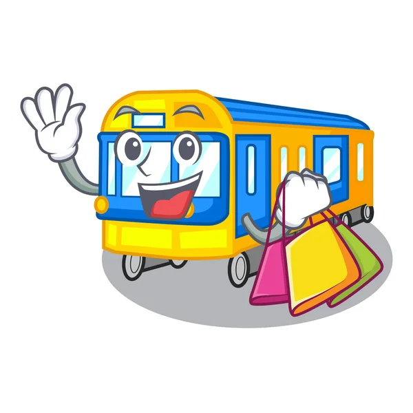 Mascotte de shopping train métro jouets en forme — Image vectorielle