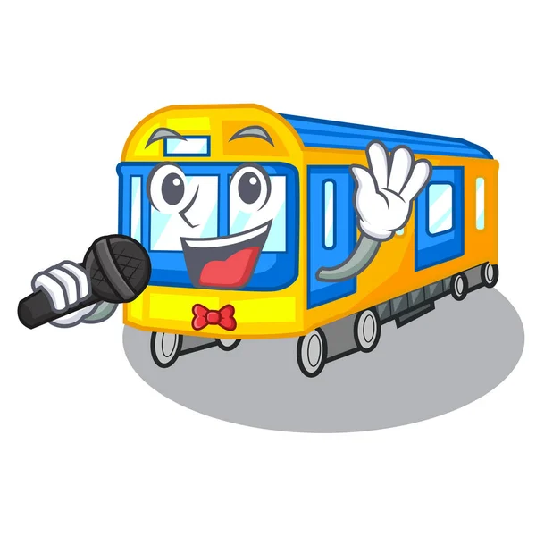 在漫画中孤立的唱地铁列车 — 图库矢量图片