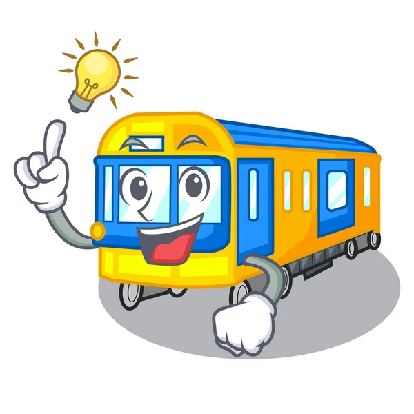 Heb een idee miniatuur metro trein cartoon boven tafel — Stockvector