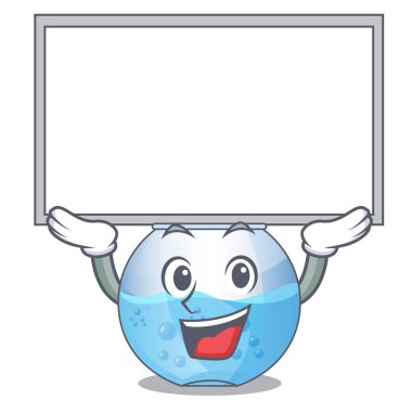 Tahta kase akvaryum kadar karikatür ile izole