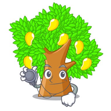 Doktor mango ağacı maskotu ile izole