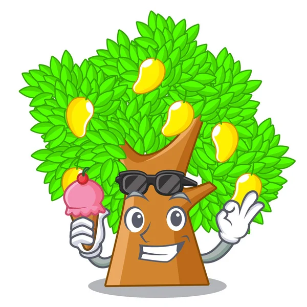Z drzewa mango lody w kształcie kreskówka — Wektor stockowy