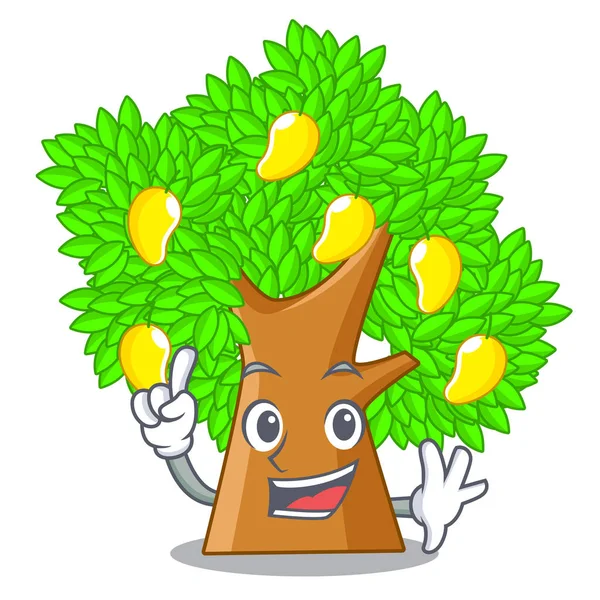 Drzewa mango kreskówka zabawka palec nad stołem — Wektor stockowy