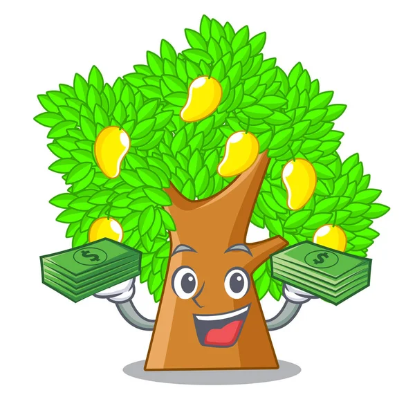 With money bag character mango tree beside the house Royalty Free Stock Vectors