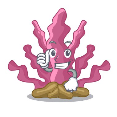 Yaşasın deniz altında pembe deniz yosunu karikatürler