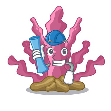 Mimar pembe deniz yosunu karikatürler deniz altında