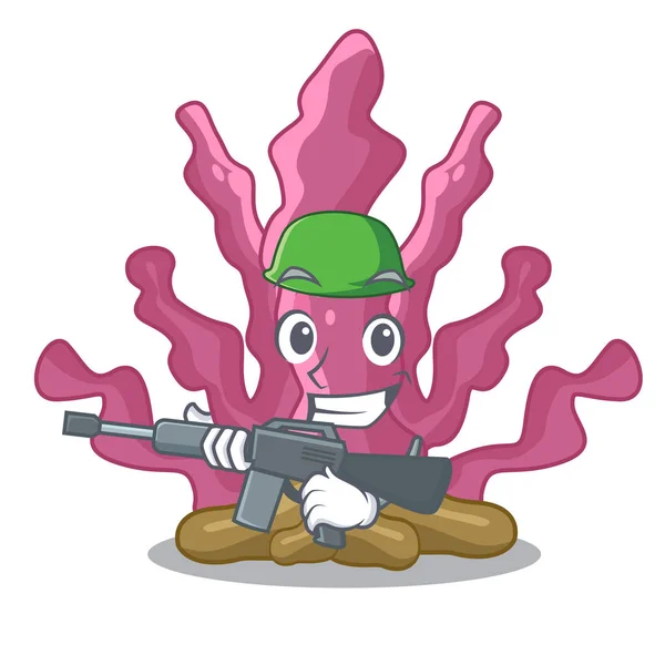 Army rumput laut merah muda dalam bentuk karakter - Stok Vektor