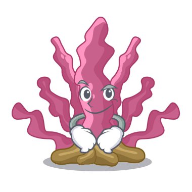 Deniz altında Smirking pembe deniz yosunu karikatürler