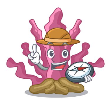 Karikatür izole explorer pembe deniz yosunu