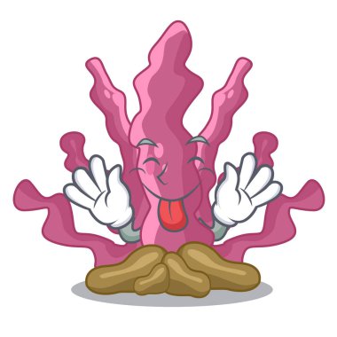 Maskot akvaryum pembe deniz yosunu dışarı dil