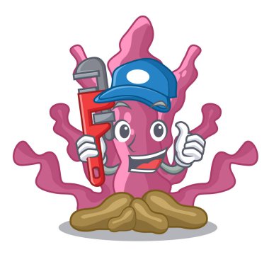 Tesisatçı pembe yosun maskot akvaryum