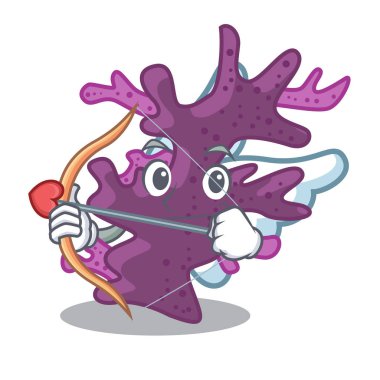 Aşk tanrısı mor mercan kayalığı karikatür akvaryum