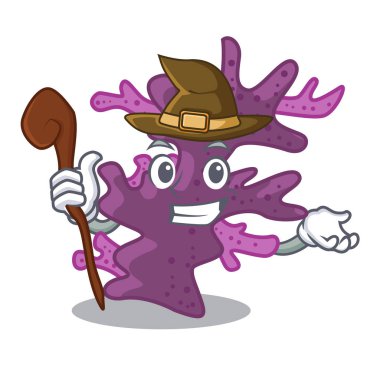 Cadı çizgi film mor mercan resif deniz altında