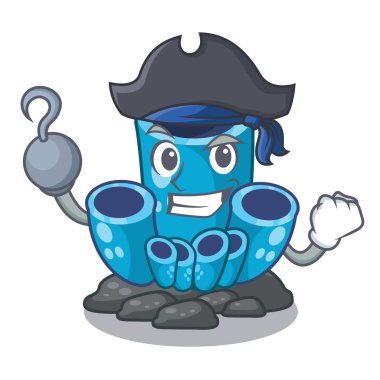 Korsan mavi sünger mercan şekli çizgi film