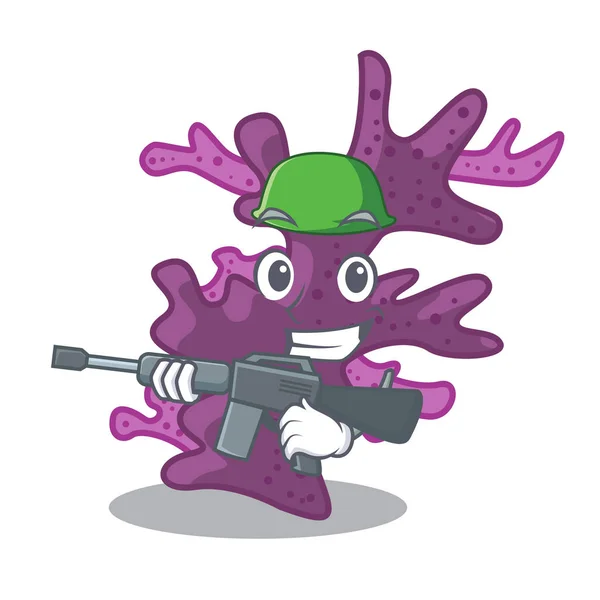 卡通水族馆中的陆军紫色珊瑚礁 — 图库矢量图片