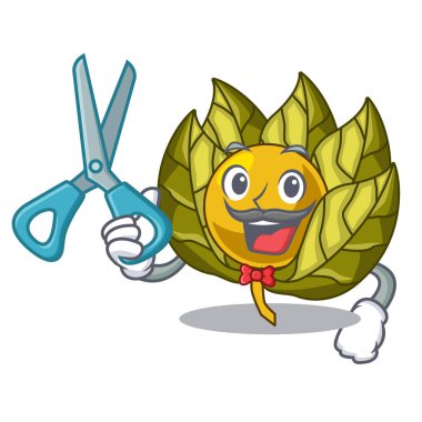 Kuaför physalis meyve bir karikatür kase