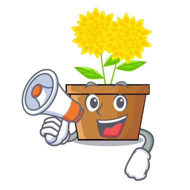 Çizgi film şekil ile megafon dahlia çiçeği