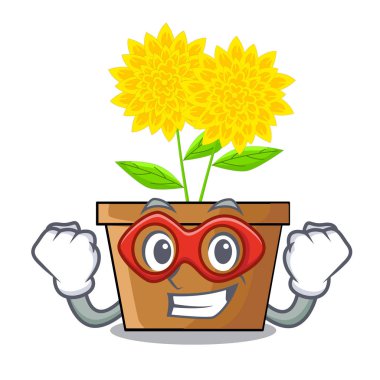 Süper kahraman yıldız çiçeği çiçek izole karikatür