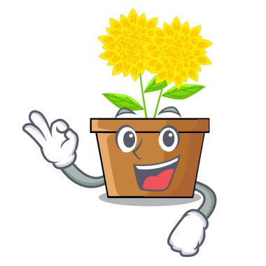 Karikatür izole Tamam dahlia çiçeği