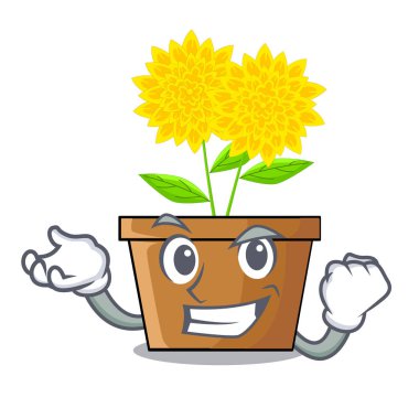 Karikatür izole başarılı dahlia çiçeği