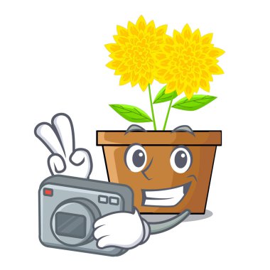 Maskot kök fotoğrafçı dahlia çiçeği