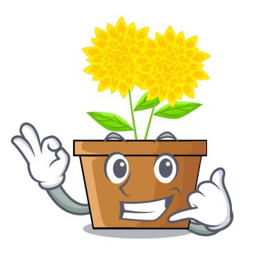 Bana karakter tencerelerde dahlia çiçeği de