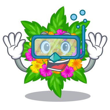 Dalış lantana çiçek sopa karikatür kök üzerinde