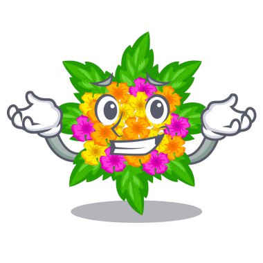 Çizgi film kök üzerinde sırıtan lantana çiçek sopa