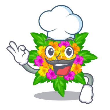 Şef lantana çiçek sopa karikatür kök üzerinde