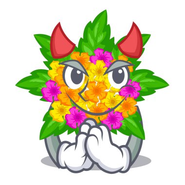 Şeytan lantana çiçekler çizgi film şeklinde