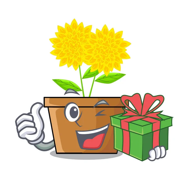 Maskot kök ile hediye dahlia çiçeği