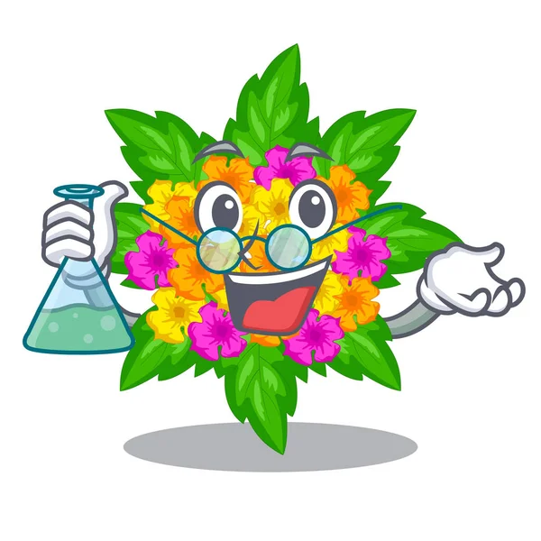 Profesör lantana çiçek sopa karikatür kök üzerinde