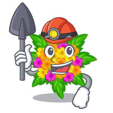 Madenci lantana çiçekler çizgi film şeklinde