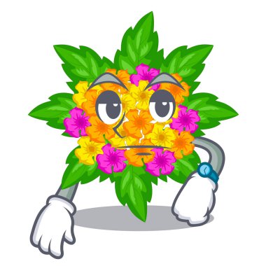 Karakteri ile izole lantana çiçek bekliyor