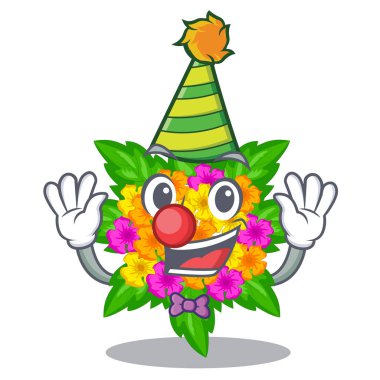 Palyaço lantana çiçek karakteri ile izole