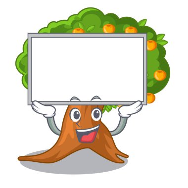 Kurulu portakal ağacı maskotu ile izole