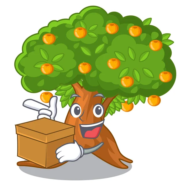 Con caja de naranjo en forma de personaje — Archivo Imágenes Vectoriales