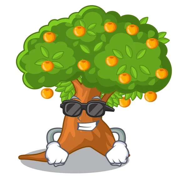 Super cooler Orangenbaum in der Charakterform — Stockvektor