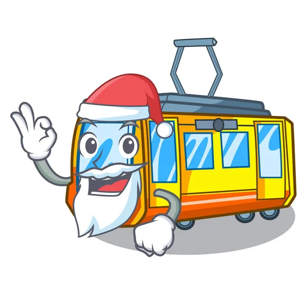 Santa miniature electric train in cartoon shape — Stock Vector