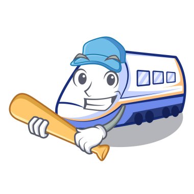 Şekil maskot beyzbol Shinkansen tren oynamak