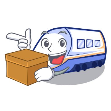Şekil karakterleri ile kutu Shinkansen tren taşımacılığı