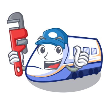 Tesisatçı minyatür shinkansen tren çizgi film şeklinde